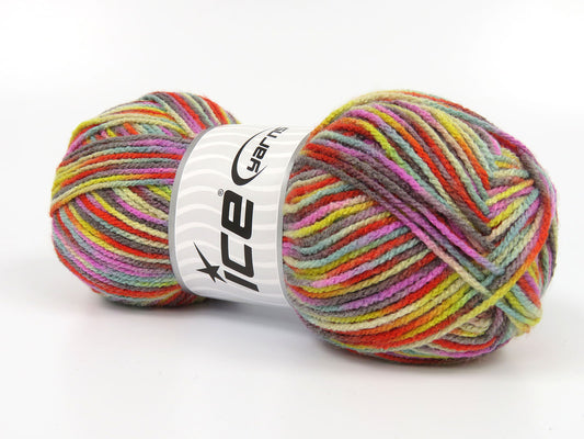 Lot of 4 x 100gr Skeins Ice Yarns STEPHEN Hand Knitting Yarn Rainbow