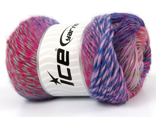 Lot of 4 x 100gr Skeins Ice Yarns ASHLAND (10% Wool) Yarn Blue Purple Camel Pink Salmon