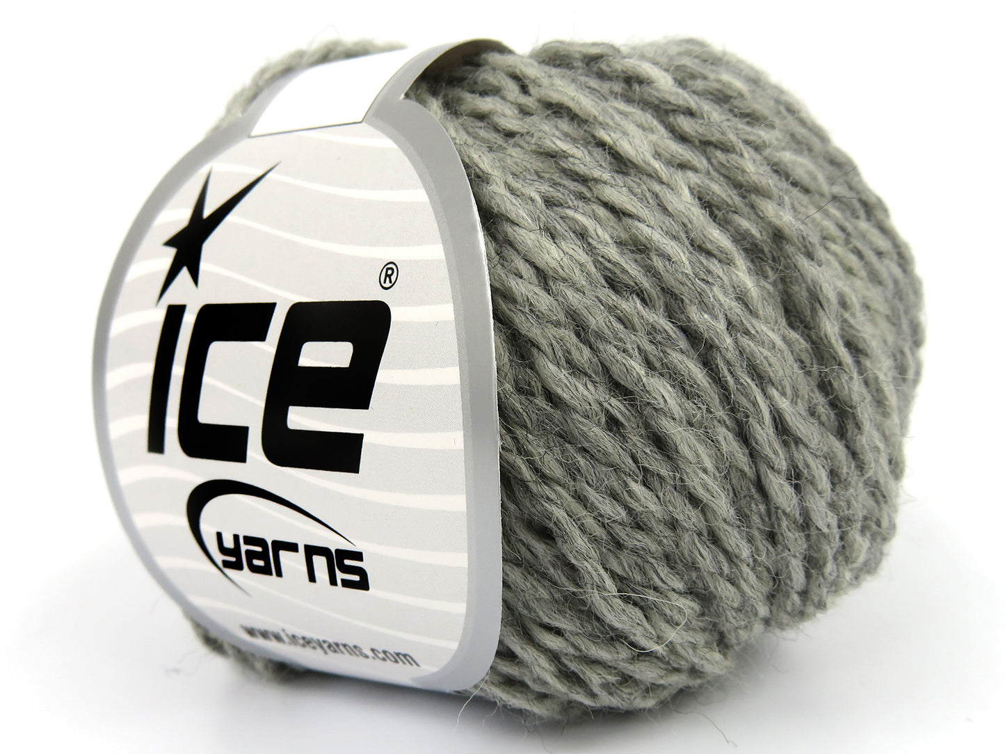Lot of 8 Skeins Ice Yarns ROYAL WOOL (80% Wool) Hand Knitting Yarn Light Grey