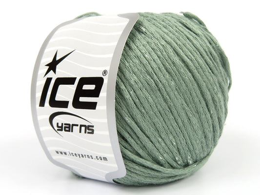Lot of 4 x 100gr Skeins Ice Yarns VISCOSE GLITZ (95% Viscose) Yarn Water Green