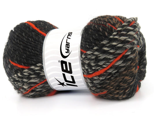Lot of 4 x 100gr Skeins Ice Yarns SYMPHONY Yarn Black Brown Orange Cream
