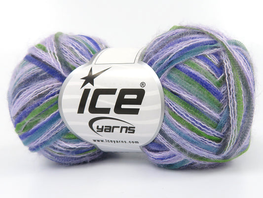 Lot of 8 Skeins Ice Yarns TOUCAN (5% Wool) Yarn Pink Lilac Green Turquoise Purple