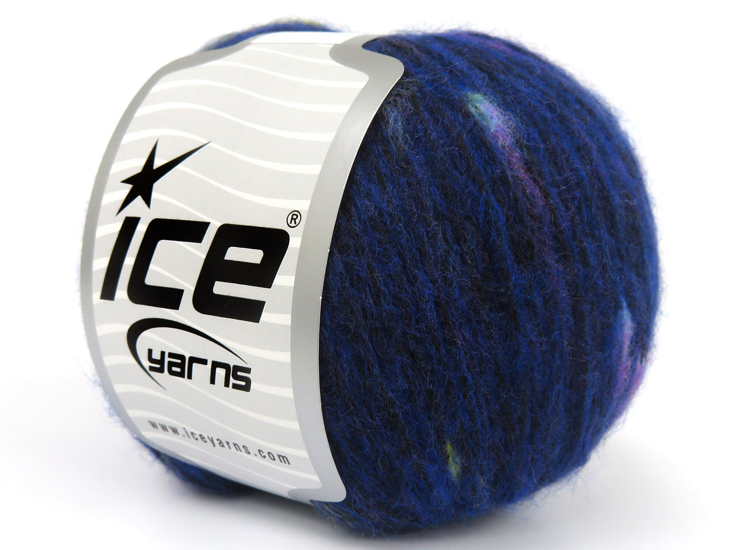 Lot of 8 Skeins Ice Yarns AIR WOOL DOTS (15% Wool) Hand Knitting Yarn Navy