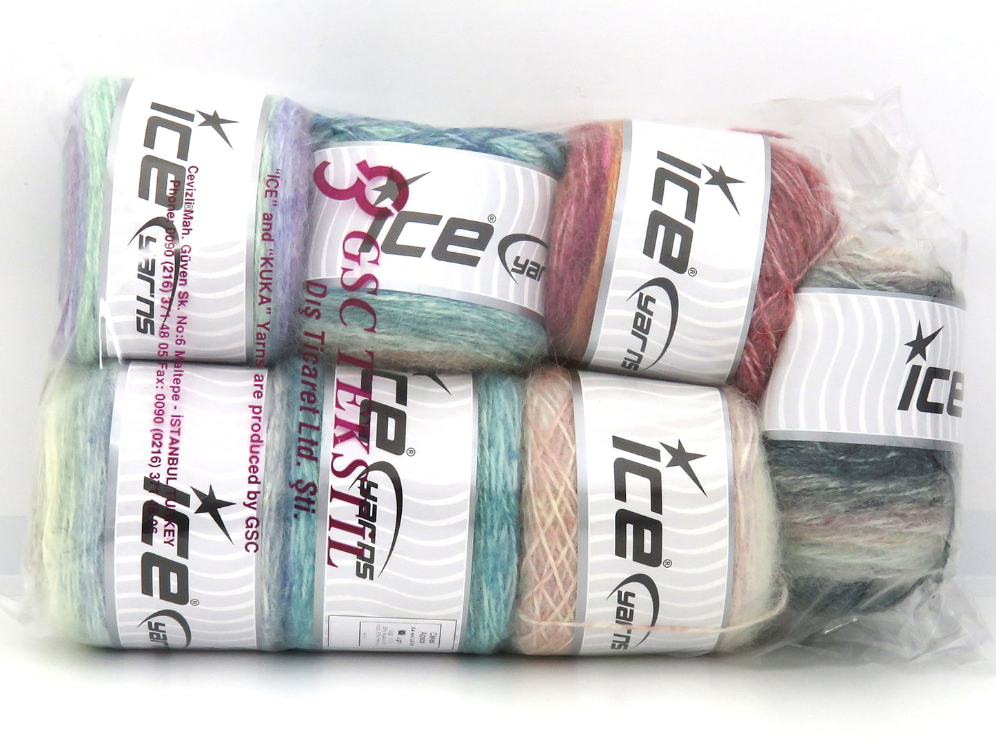 Mixed Lot Multicolor Cakes Alpaca Yarns fnt2-83662