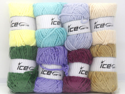Mixed Lot Multicolor Chenille Baby Yarns fnt2-83896