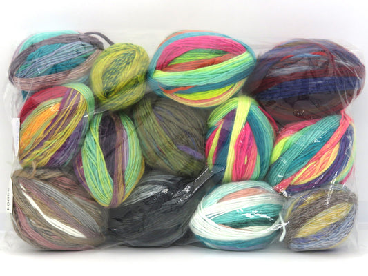 Mixed Lot Multicolor Self Striping Leftover Yarns fnt2-83901