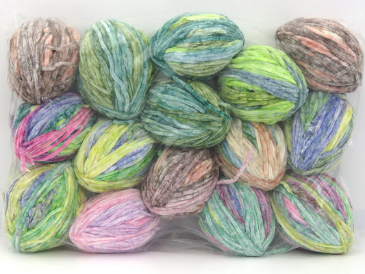 Mixed Lot Multicolor Chenille Splash Yarns fnt2-83906