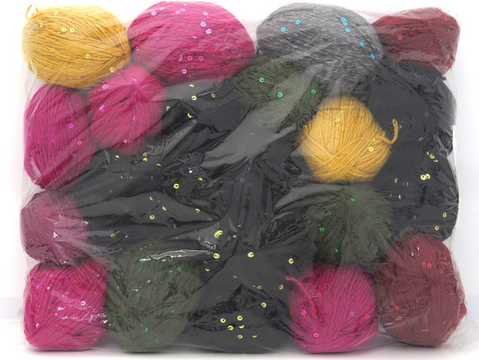 Mixed Lot Multicolor Paillette Leftover Yarns fnt2-83910