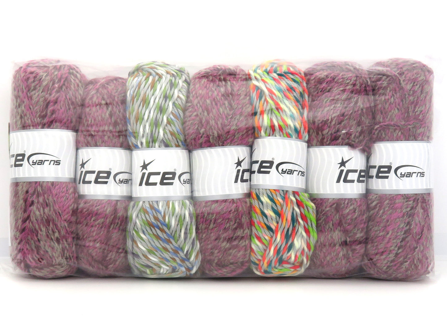 Mixed Lot Multicolor Self Striping Yarns fnt2-84988