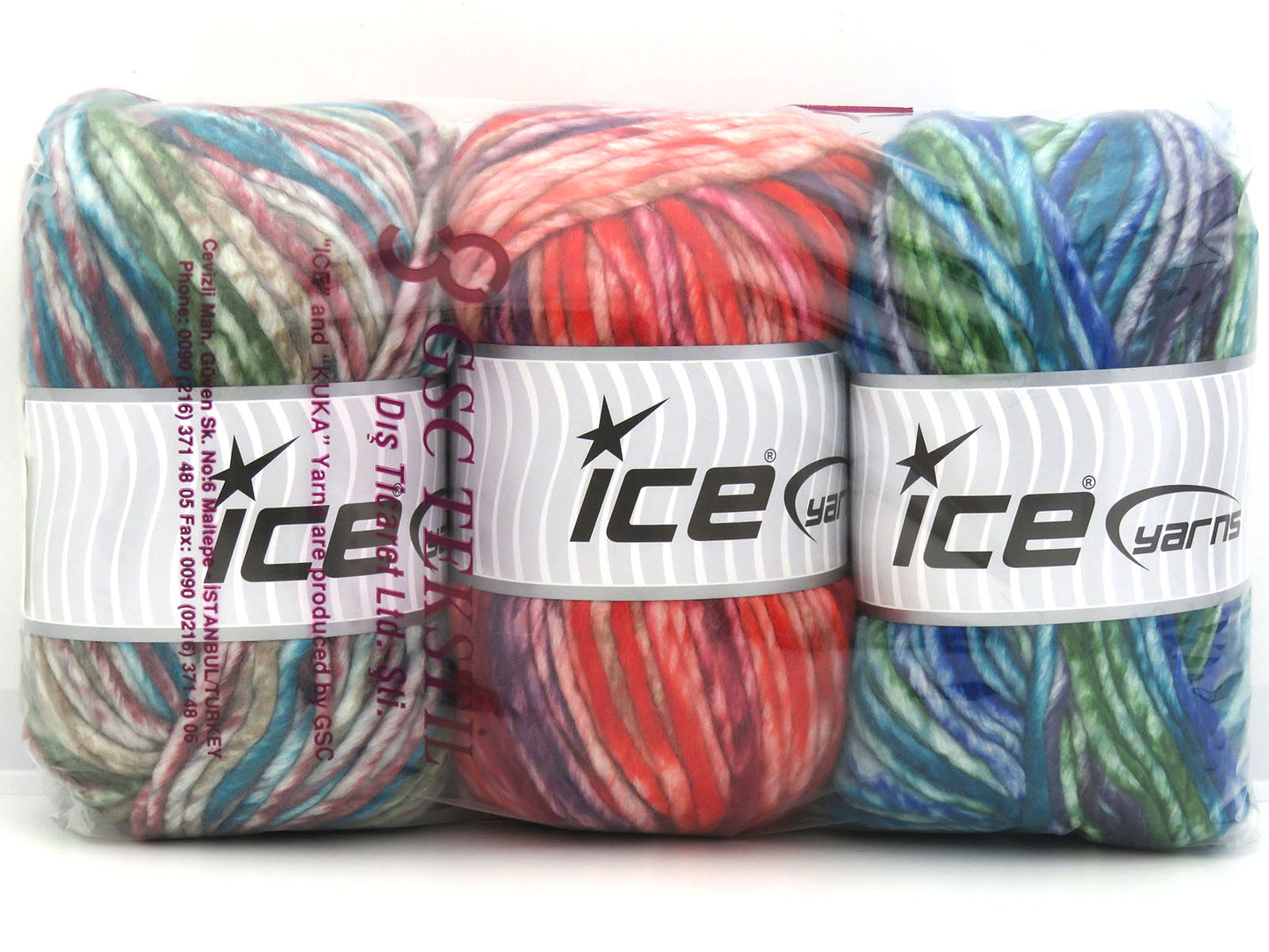 Mixed Lot Multicolor Self Striping Yarns fnt2-85506