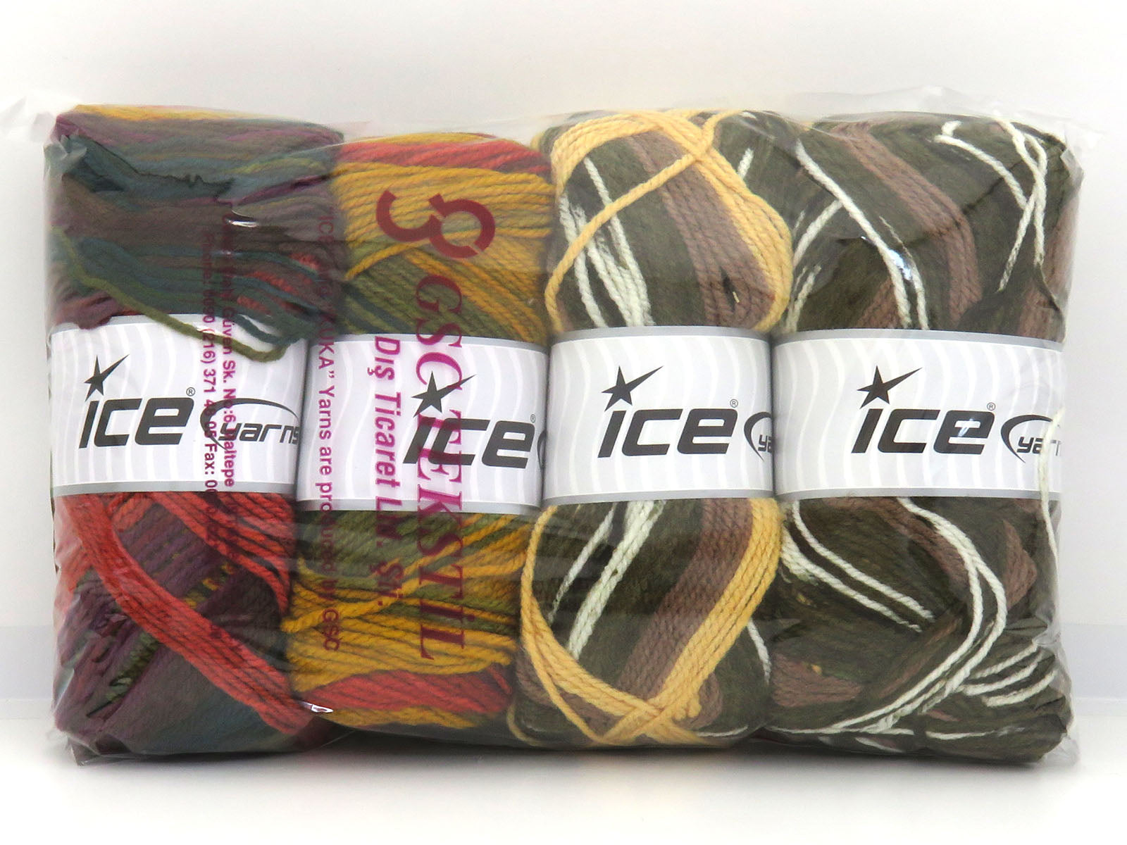 Mixed Lot Multicolor Self Striping Yarns fnt2-83409