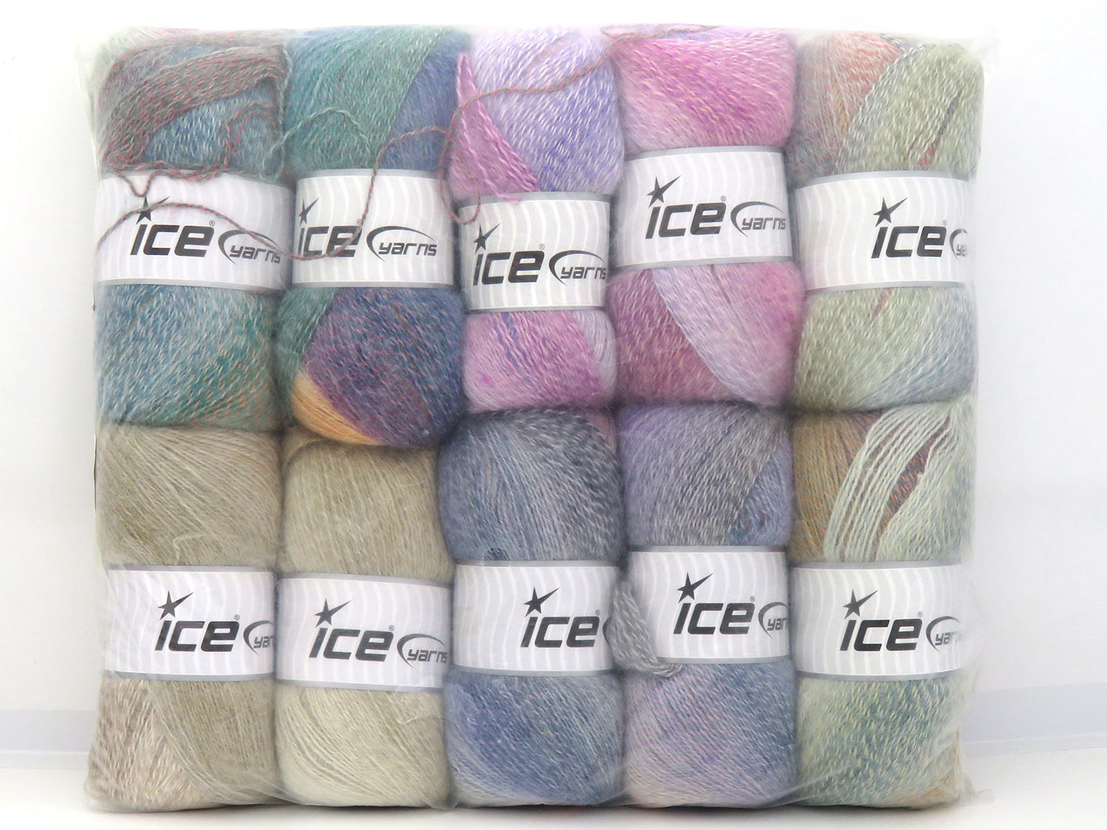 Mixed Lot Multicolor Mohair Pastel Yarns fnt2-83673
