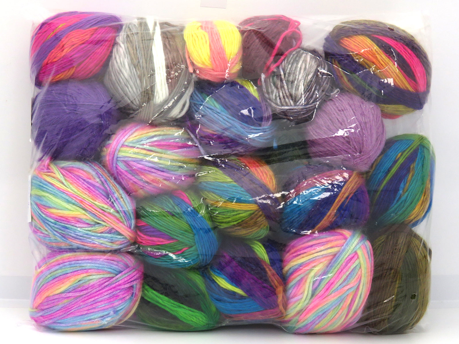 Mixed Lot Multicolor Self Striping Leftover Yarns fnt2-83686