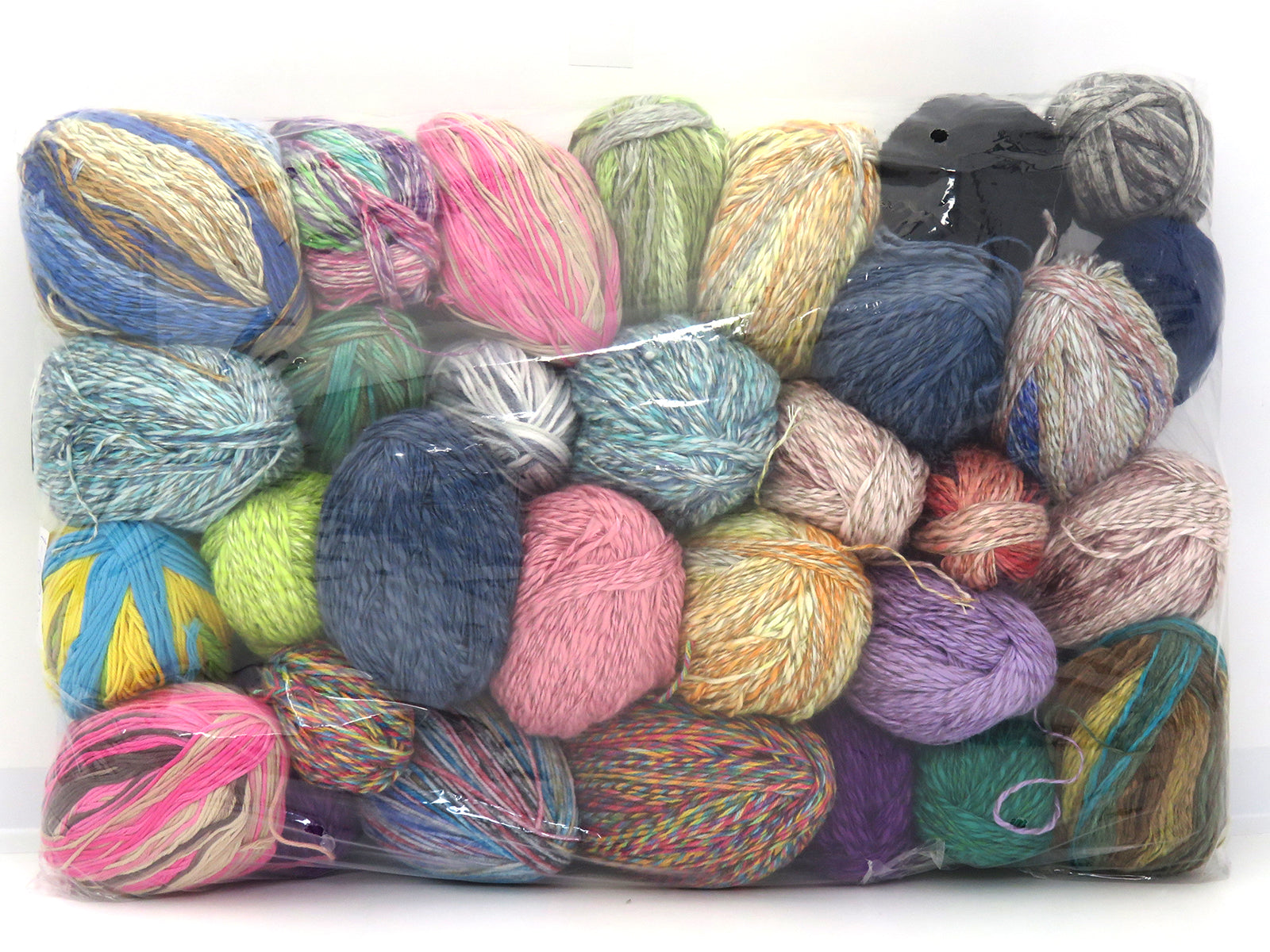 Mixed Lot Multicolor Self Striping Summer Leftover Yarns fnt2-83692