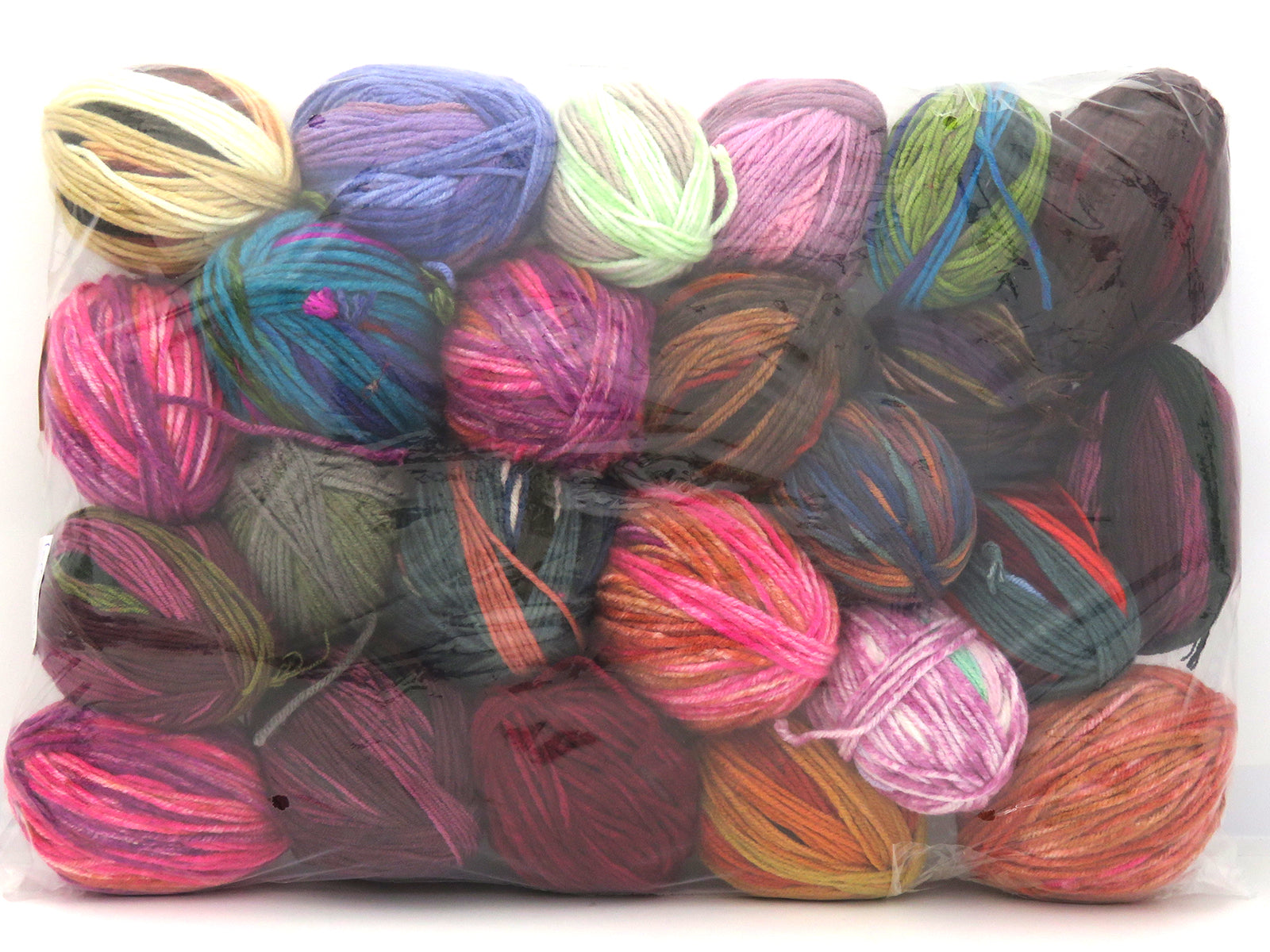 Mixed Lot Multicolor Self Striping Acrylic Leftover Yarns fnt2-83697