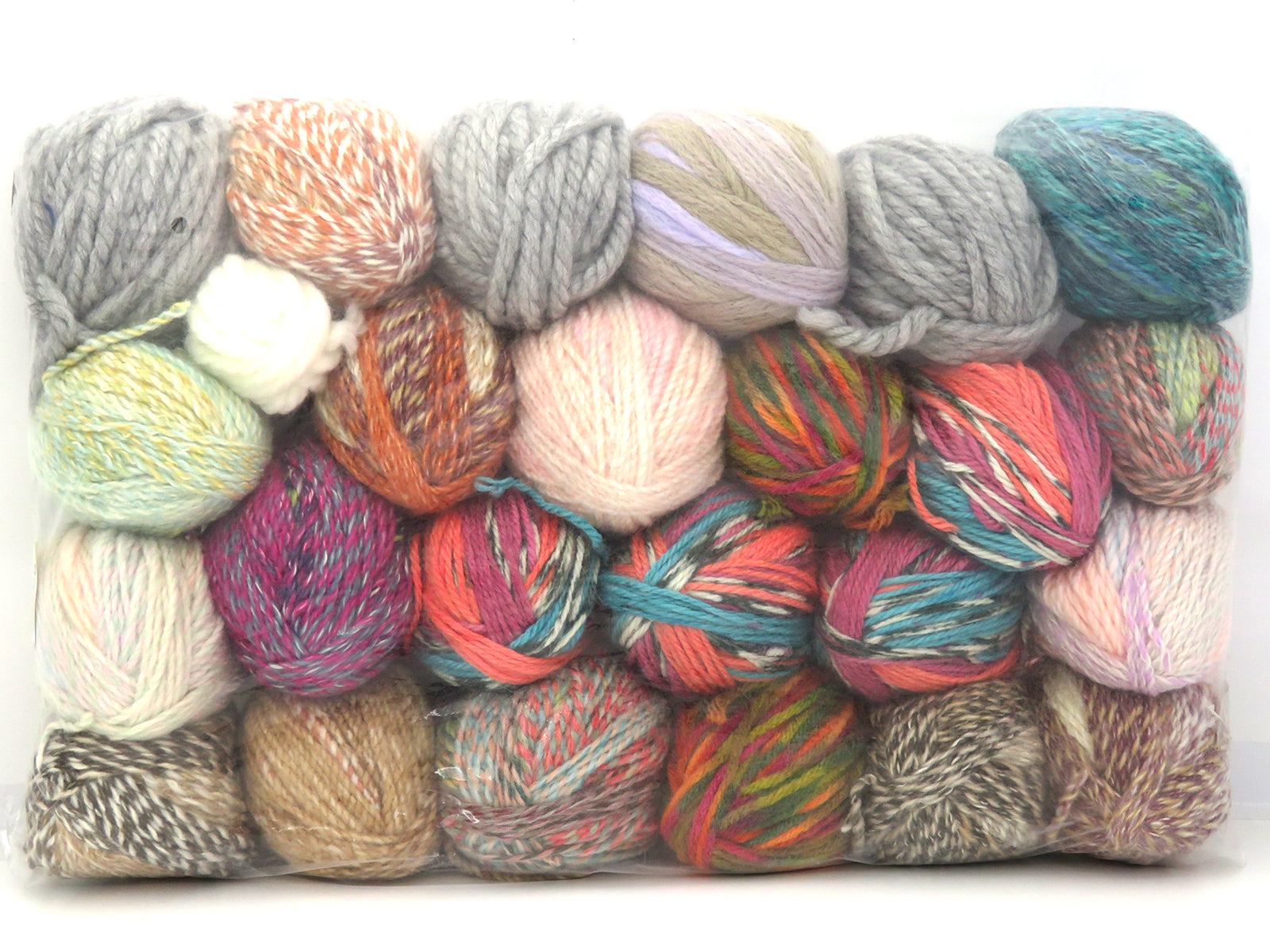 Mixed Lot Multicolor Self Striping Leftover Yarns fnt2-83702