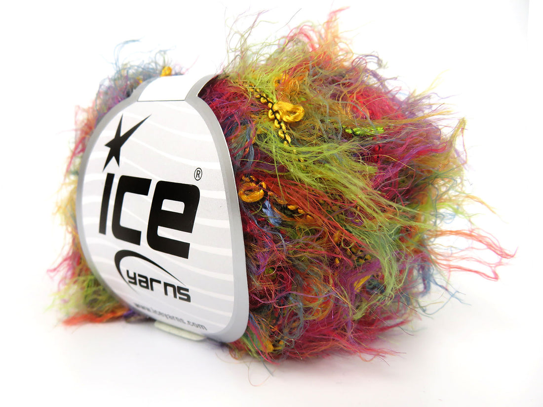 Murray rainbow eyelash bulky yarn: silky viscose blend