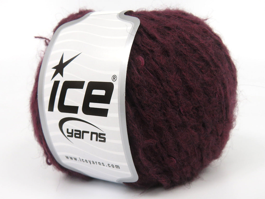 Mohair paillette yarn with a sparkly sequin finish