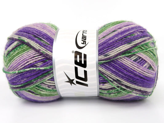 Superwash wool sock yarn in rich multi-colour packs