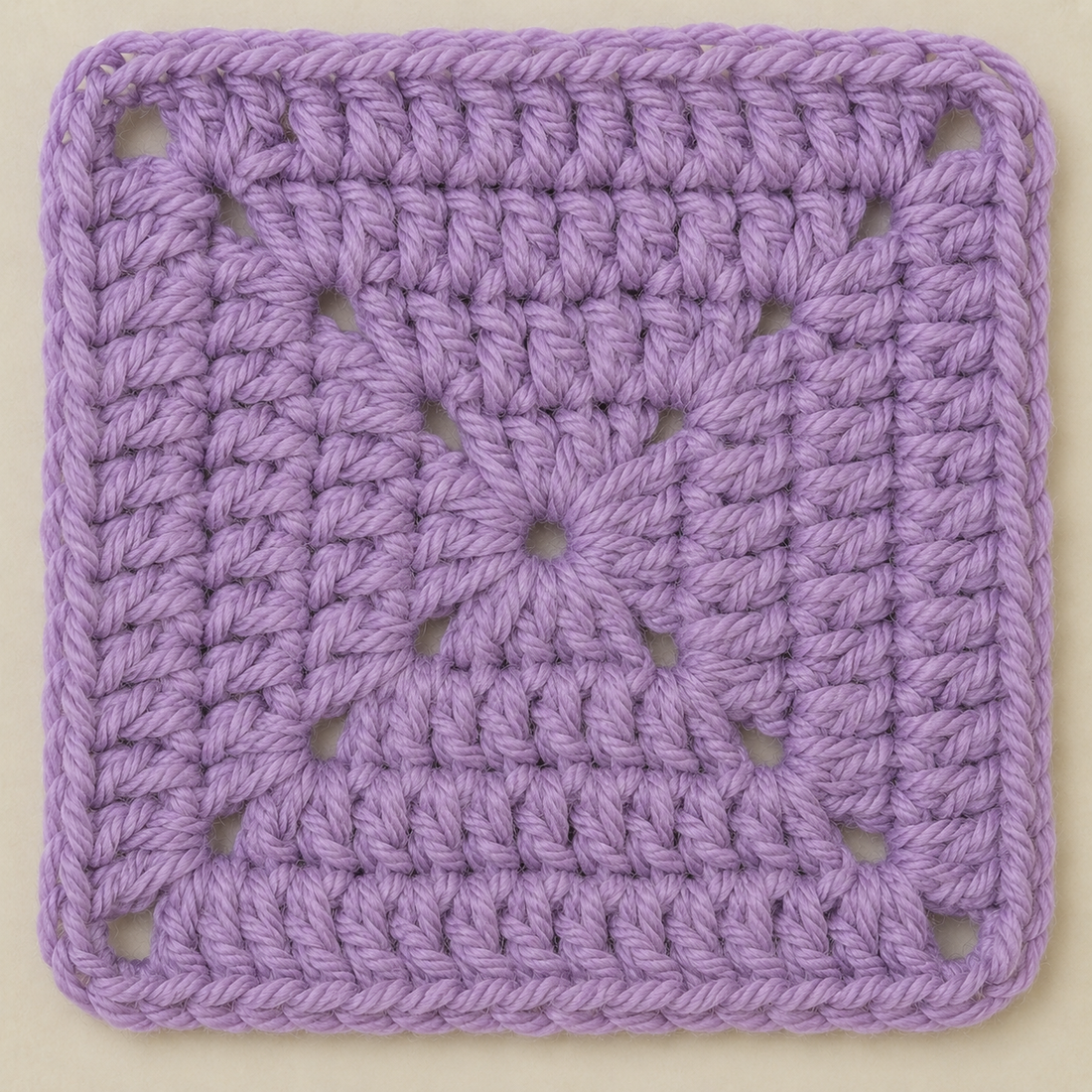 Lavender Fields Solid Double Crochet Granny Square - Free Crochet Pattern