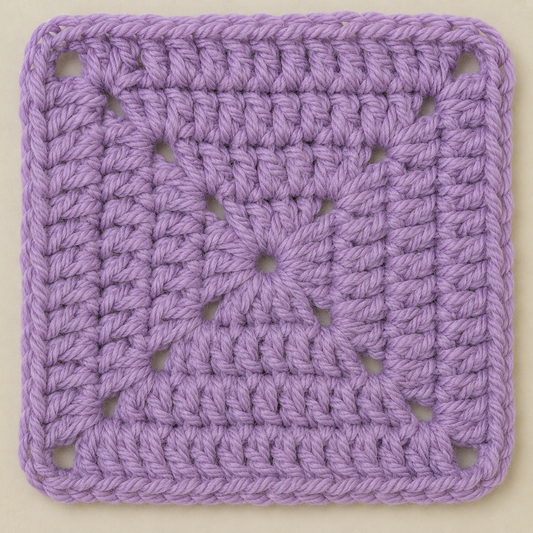 Lavender Fields Solid Double Crochet Granny Square - Free Crochet Pattern