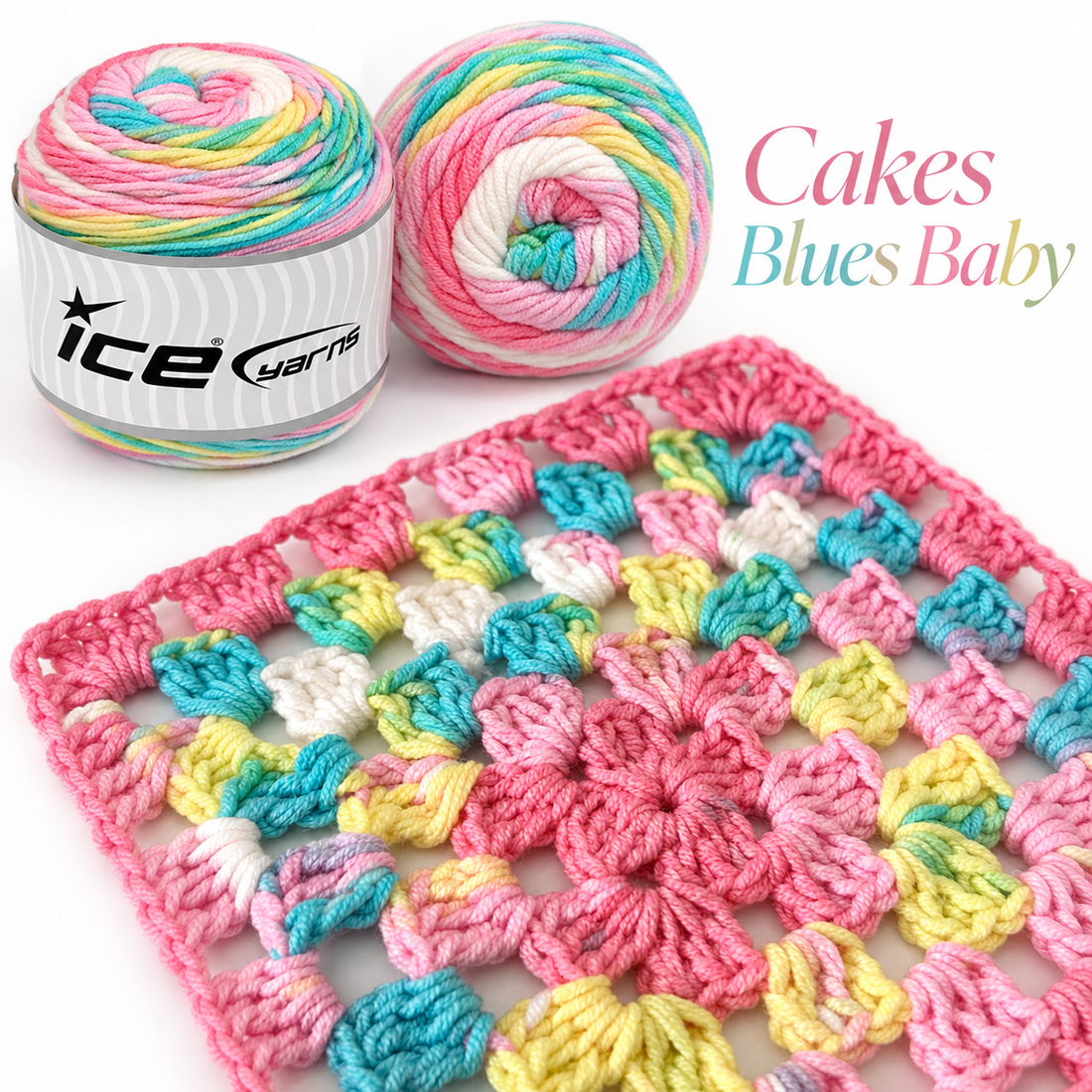 Pastel Rainbow Granny Square Baby Blanket (Free Crochet Pattern)