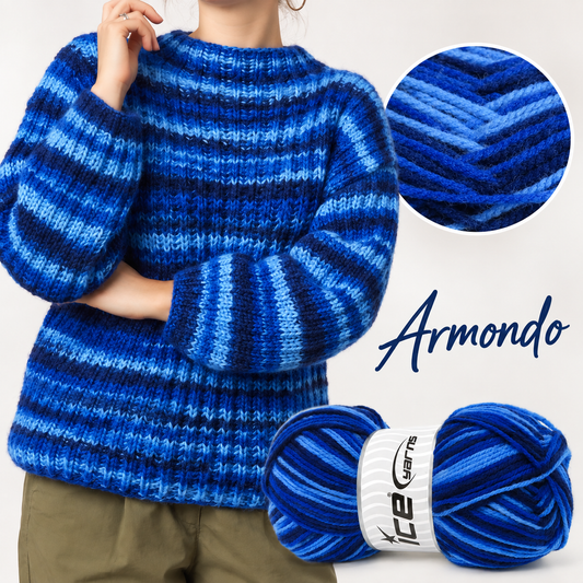 Cobalt Breeze Ribbed Oversized Sweater (Free Knitting Pattern)