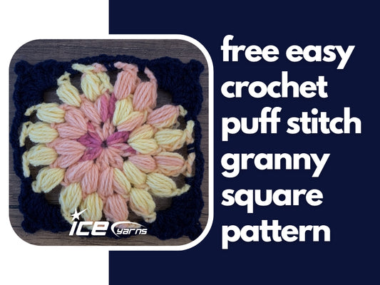Free Crochet Puff Stitch Granny Square Pattern
