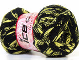 Ice Yarns Mirabelle – Vert clair, noir – 100 % acrylique