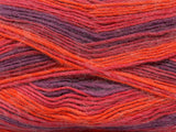 Ice Yarns Madone – Rouge, marron, orange – 40 % laine, 30 % mohair, 30 % acrylique