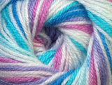 Ice Yarns GumBall – Blue Shades, Lilac, Rose Pink, White – 100% Premium Acrylic