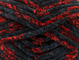 Ice Yarns Chenille Safari – Rot, Schwarz – 100 % Mikrofaser