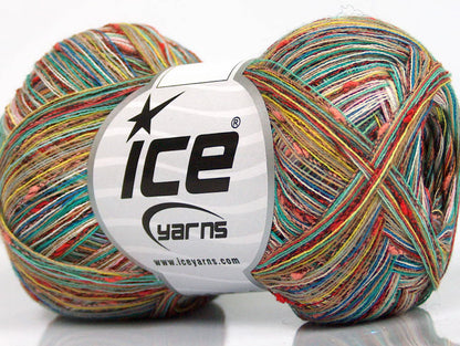 Lot of 8 Skeins ICE SALE SUMMER (80% Cotton) Hand Knitting Yarn Rainbow