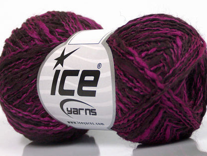 Lot of 8 Skeins ICE DOPPIO LANA (44% Wool) Yarn Purple Dark Fuchsia