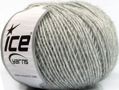 Lot of 8 Skeins ICE WOOL CORD LIGHT (50% Wool) Hand Knitting Yarn Grey