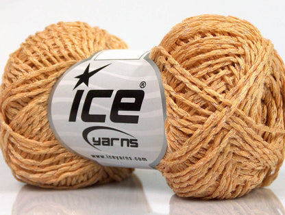 Lot of 8 Skeins ICE SALE SUMMER (95% Viscose) Hand Knitting Yarn Gold