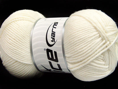 Lot of 3 x 100gr Skeins Ice Yarns BABY COMFORT Hand Knitting Yarn Ecru