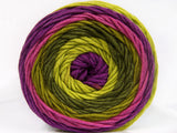Ice Yarns Cakes Aran – Tonos de Verde, Morado, Orquídea – 100 % Acrílico