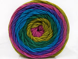 Ice Yarns Cakes Aran – Orquídea, Morado, Turquesa, Tonos de Verde – 100 % Acrílico