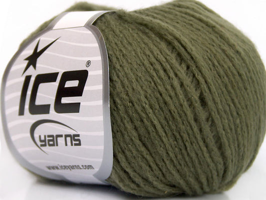 Lot of 10 Skeins ICE MERINO EXTRAFINE CHAIN (78% Superwash Extrafine Merino Wool) Yarn Khaki
