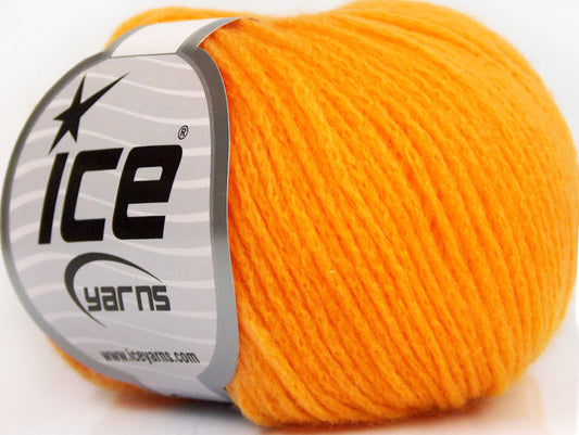 Lot of 10 Skeins ICE MERINO EXTRAFINE CHAIN (78% Superwash Extrafine Merino Wool) Yarn Light Orange