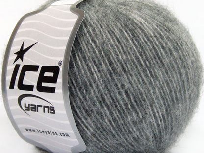 Lot of 8 Skeins ICE SALE WINTER (30% Mohair 20% Wool) Hand Knitting Yarn Grey