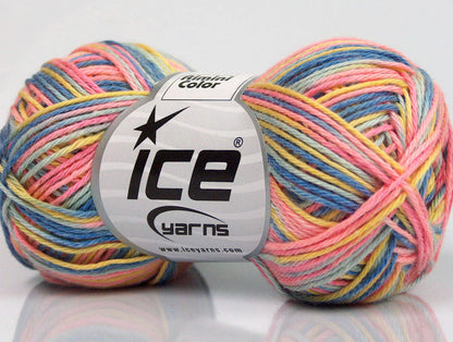 Lot of 8 Skeins Ice Yarns RIMINI COLOR Yarn Blue Shades Pink Yellow