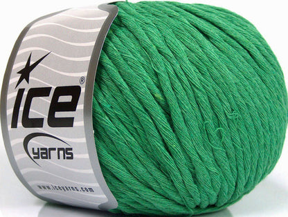 Lot of 4 x 100gr Skeins Ice Yarns NATURAL COTTON BULKY (100% Cotton) Yarn Green
