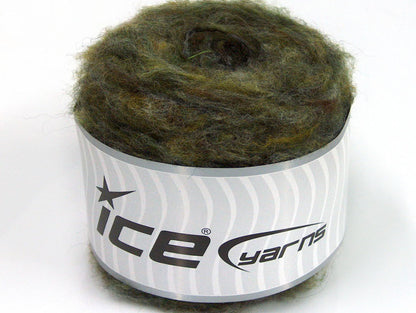 Lot of 3 x 100gr Skeins ICE CAKES MOHAIR FLUFFY (40% Mohair) Yarn Green Melange