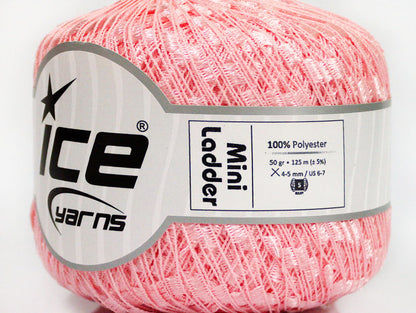 Lot of 6 Skeins Ice Yarns Trellis MINI LADDER Hand Knitting Yarn Pink