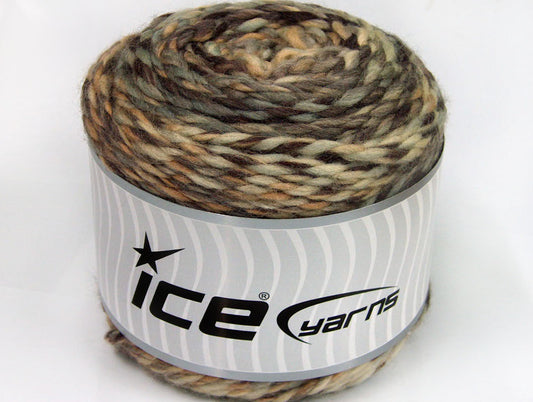 Lot of 2 x 200gr Skeins Ice Yarns CAKES WOOL CHUNKY COLORS (30% Wool) Yarn Brown Shades Grey