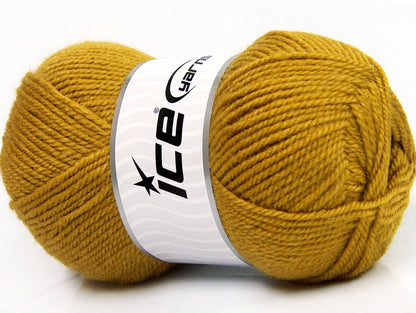 Lot of 4 x 100gr Skeins Ice Yarns FAVOURITE WOOL (50% Wool) Yarn Olive Green