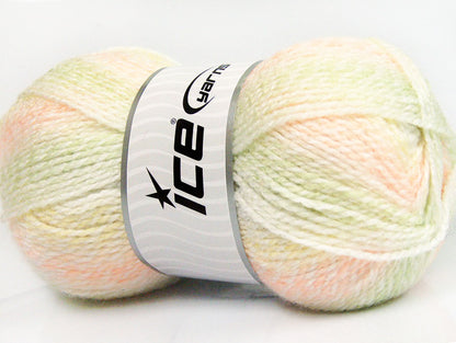 Lot of 4 x 100gr Skeins ICE ANGEL BABY Yarn White Green Salmon Grey Yellow