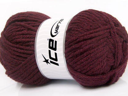 Lot of 4 x 100gr Skeins Ice Yarns WOOL BULKY GLITZ (25% Wool) Yarn Maroon